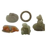 Collection of (5) Assorted Chinese Carvings.