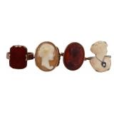 JEWELRY. (3) Gold and Carved Cameo Rings.
