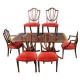BAKER Banded Mahogany Dining Table Together
