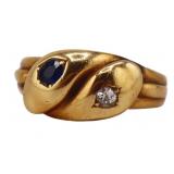 JEWELRY. C.G.&S English 18ct Woven Snake Ring.