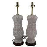 Pair of White Ceramic Lamps Att