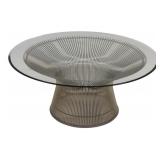 Warren Platner Coffee Table with Round Glass Top.