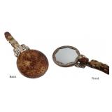 Chinese Carved Hardstone Hand Mirror.