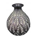 LALIQUE "Malsherbes" Red Art Glass Vase.