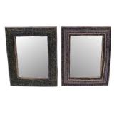 Pair Of Hand Made Artisan Beaded Glass Mirrors.