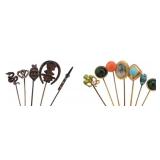 JEWELRY. (12) Assorted 9kt Gold & Silver Stickpins