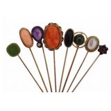 JEWELRY. (8) Assorted 14kt and 10kt Gold Stickpins