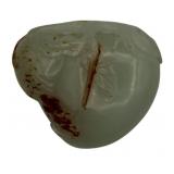 Chinese White Jade Longevity Peach Carving.