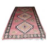 Vintage And Finely Hand Knotted Kilm Soumac.