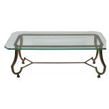 After Jansen Gilt Metal Coffee Table.