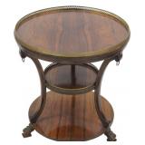 Vintage & Quality Rosewood Table w/ Brass Gallery.