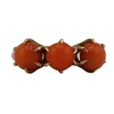 JEWELRY. Victorian 14kt Gold and Salmon Coral Ring