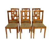 Set of 6 Vintage Italian Made Lyre Back Chairs.