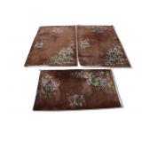 3 Art Deco & Finely Hand Knotted Chinese Carpets