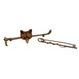 JEWELRY. (2) Antique Gold Riding Crop Brooches.