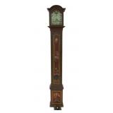 Antique Grandfather Clock In Paint Decorated Case.