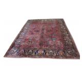 Antique & Finely Hand Knotted Sarouk Carpet.