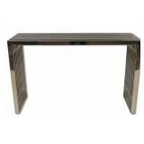 Midcentury Style Slatted Chrome Console.