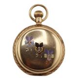 JEWELRY 14kt Gold, Diamond, & Enamel Pocket Watch
