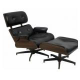 Midcentury Lounge Chair & Ottoman in the Style of