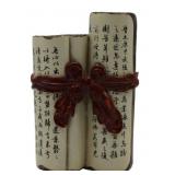 Chinese Enamel Decorated Ceramic Calligraphy