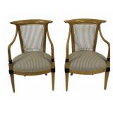 WILLIAM SWITZER Signed Pair of Blonde Wood Chair.