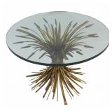 Midcentury Gilt Metal Wheat Sheaf Coffee Table.
