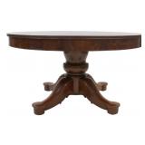 19th Century Mahogany Pedestal Table & 2 Leaves.