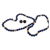 JEWELRY. Lapis Lazulis and Gold Jewelry Grouping.