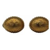 JEWELRY. Pair of 18kt Gold Ribbed Dome Earrings.