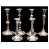 SILVER. (3) Pair Assorted Silver Candlesticks.