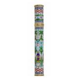 SILVER. Russian Style Silver and Enamel Cigar Tube