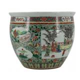 Chinese Famille Verte Jardiniere with Outdoor