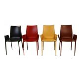 Set of 4 Seventies Leather Chairs.
