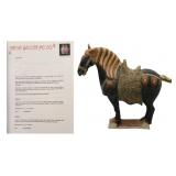 Chinese Tang Glazed Pottery Horse.