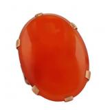 JEWELRY. Large 9kt Gold and Carnelian Ring.