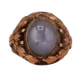 JEWELRY. 14kt Gold and Star Sapphire Ring.