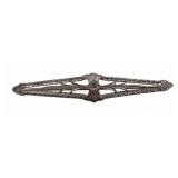 JEWELRY. 14kt Gold and Diamond Bar Pin.