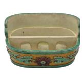 Chinese Green Yellow and Aubergine Glaze Planter.