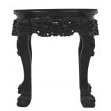 Chinese Carved Wood Marble Top Table.