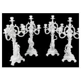 Richard Ginori 4 Seasons Porcelain Candelabra.