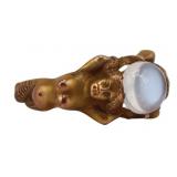 JEWELRY. Antique Gold and Moonstone Mermaid Ring.