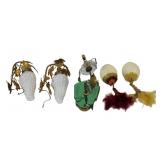 3 Sconces & A Pair Of Ostrich Eggs