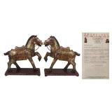 SILVER. Pair of Signed Chinese Silver and Bone