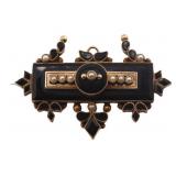 JEWELRY. Victorian 9kt Gold, French Jet, and Seed