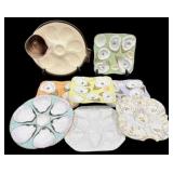 8 Assorted Vintage Porcelain Oyster Plates.