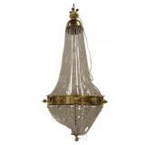 Vintage & Large Balloon Form Beaded Chandelier.