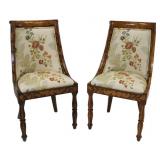 Pair of Antique Marquetry Inlaid Dutch Chairs.