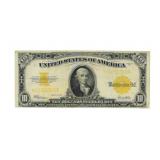 Series of 1922 $10 Gold Certificate Note.