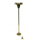 Vintage Pair of Gilt Metal Palm Tree Floor Lamps.
